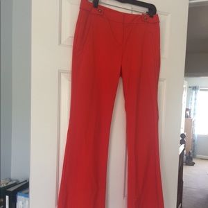 Red flared pants
